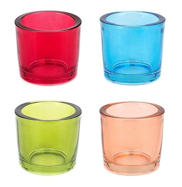 Creativery Teelichthalter, Teelichthalter Glas 6,5x6cm bunt günstig online kaufen