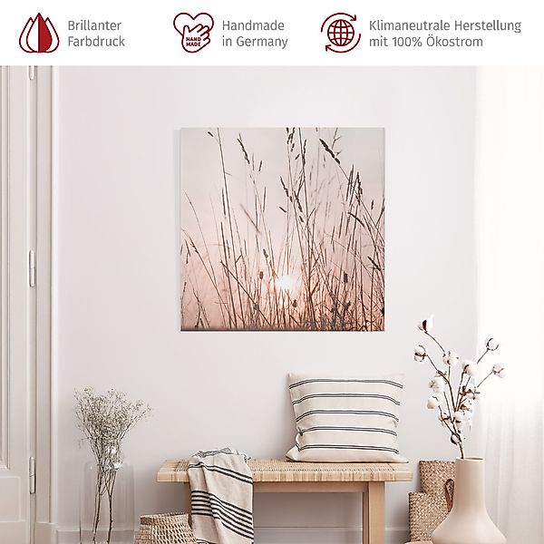 Bilderdepot24 Leinwandbild Kunstdruck Sommerabend creme beige günstig online kaufen