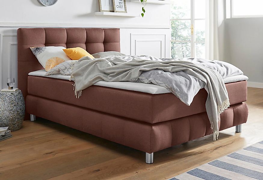 Home affaire Boxspringbett "Salo XXL" in Samtoptik oder Struktur, 6 Breiten günstig online kaufen