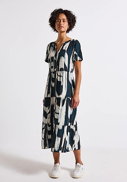 STREET ONE Volantkleid, Sommerkleid mit grafischem Allover-Muster günstig online kaufen