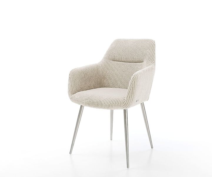 Esszimmerstuhl Pejo-Flex Cord Silbergrau 4-Fuß konisch Edelstahl Taschenfed günstig online kaufen