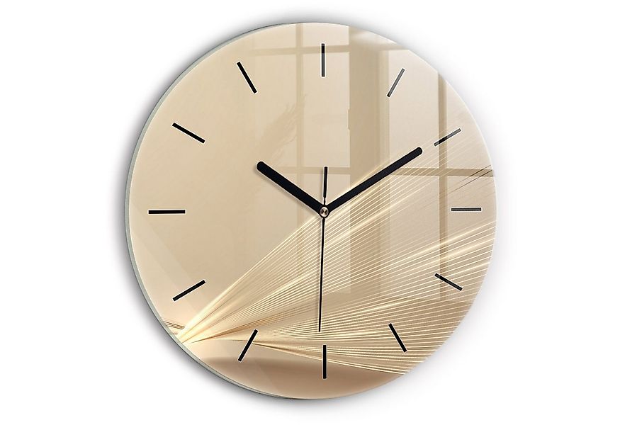 Tulup Wanduhr Glasuhr Abstraktes Licht Runde Moderne Uhr aus Gehärtetem Gla günstig online kaufen