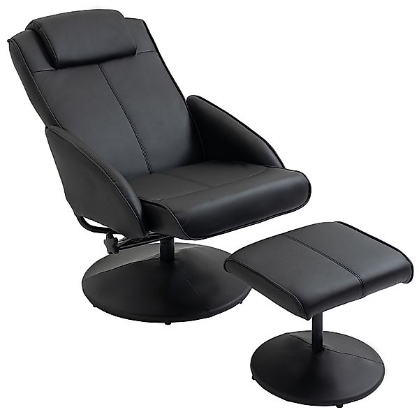 HOMCOM Relaxsessel mit Hocker, 360°drehbarer Fernsehsessel mit Liegefunktio günstig online kaufen