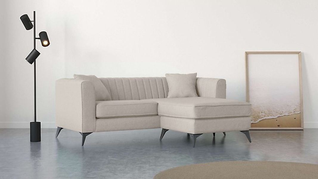 Places of Style Ecksofa »MATTHEW L-Form ideal für kleine Räume, Maße B/T/H: günstig online kaufen