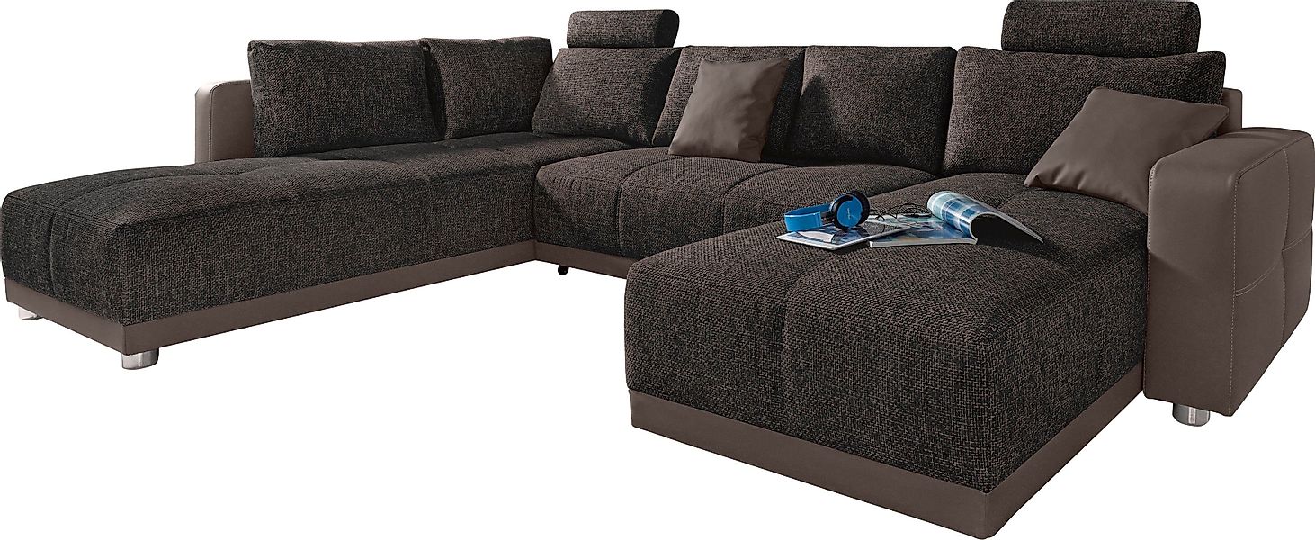 Jockenhöfer Gruppe Wohnlandschaft "Orlando U-Form, B: 337 cm" mit Bettfunkt günstig online kaufen