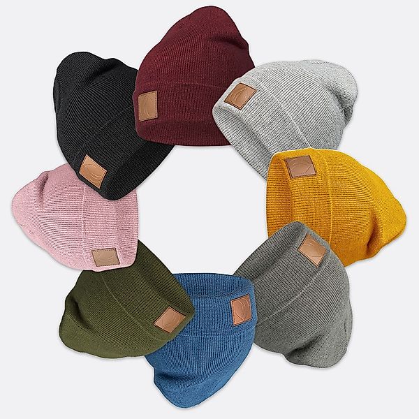 OCCULTO Beanie Leatherpatch Winter Mütze Beanie günstig online kaufen