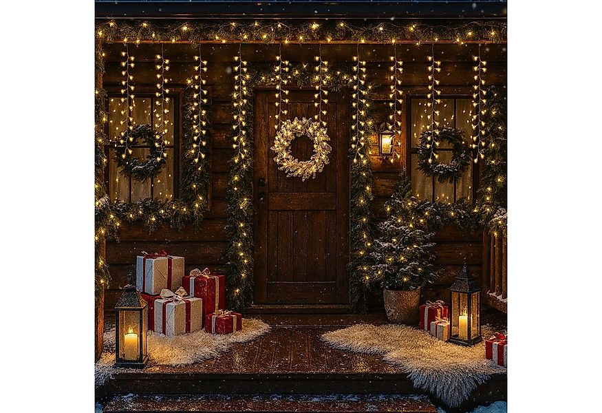 Salcar LED-Lichterkette 300er LED Eisregen Lichterkette Fenster Kupferdraht günstig online kaufen
