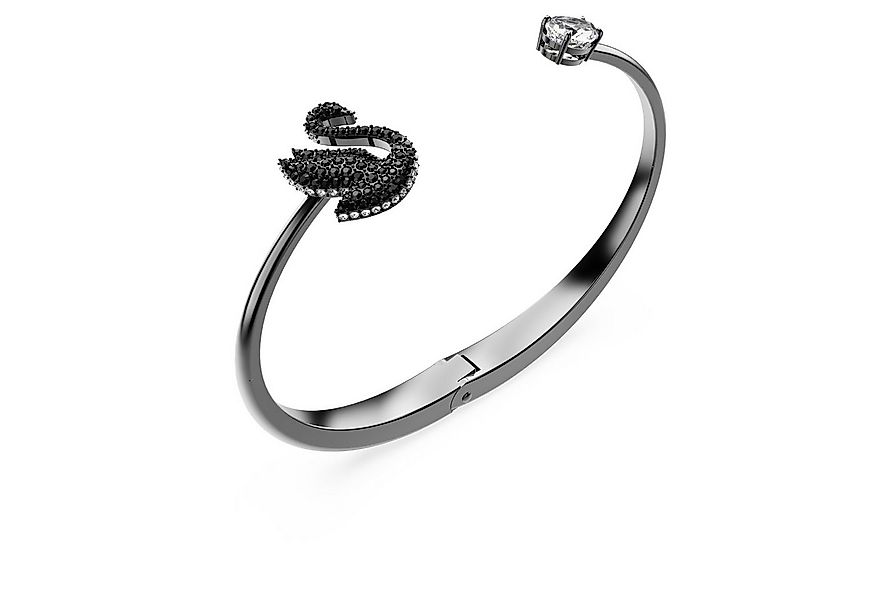 Swarovski Armreif Swan Armreif Schwan, Schwarz, Rutheniert 5688744 günstig online kaufen