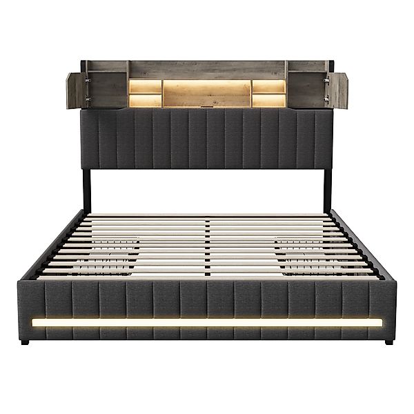 Furnishings Home Polsterbett Stauraumbett Doppelbett LED günstig online kaufen