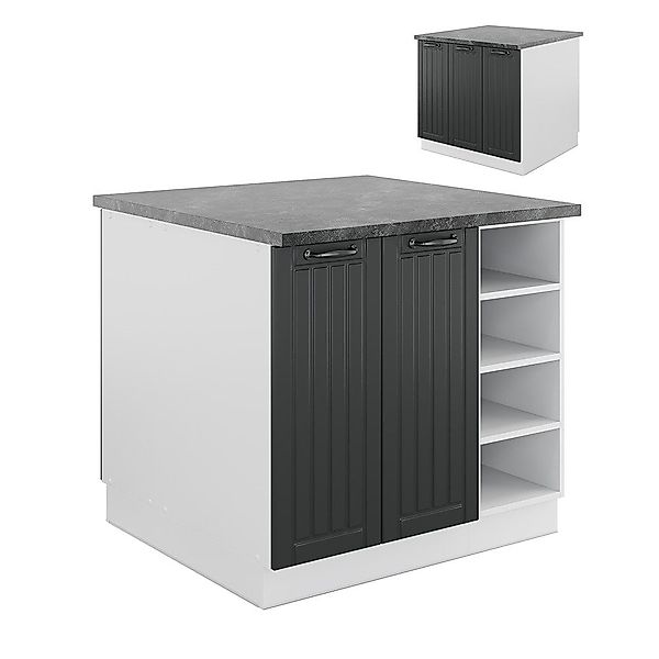 Vicco Unterschrank Fame-Line, Anthrazit Landhaus/Weiß, 90 günstig online kaufen
