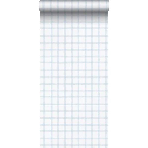 Sanders & Sanders Tapete Karomuster Hellblau und Weiß 53 cm x 10.05 m günstig online kaufen