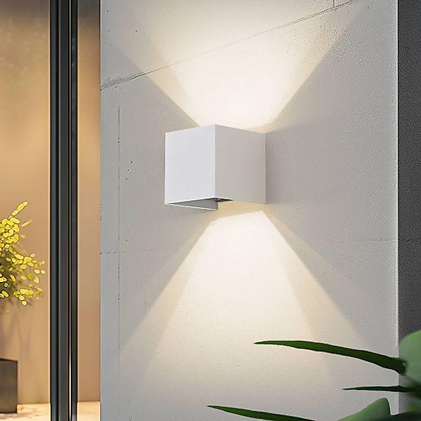 Lindby Smart LED-Außenwandlampe Dara, 10 cm, weiß, CCT Tuya günstig online kaufen