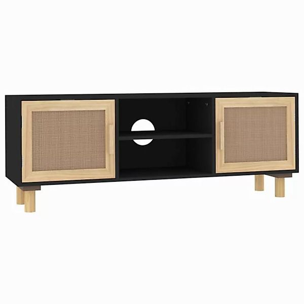 vidaXL TV-Schrank TV-Schrank Schwarz 105x30x40 cm Massivholz Kiefer Natur-R günstig online kaufen