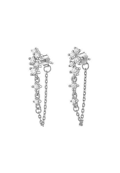 Hey Happiness Paar Ohrhänger Damen Ohrringe mit Zirkonia und Kette, Edle Ke günstig online kaufen