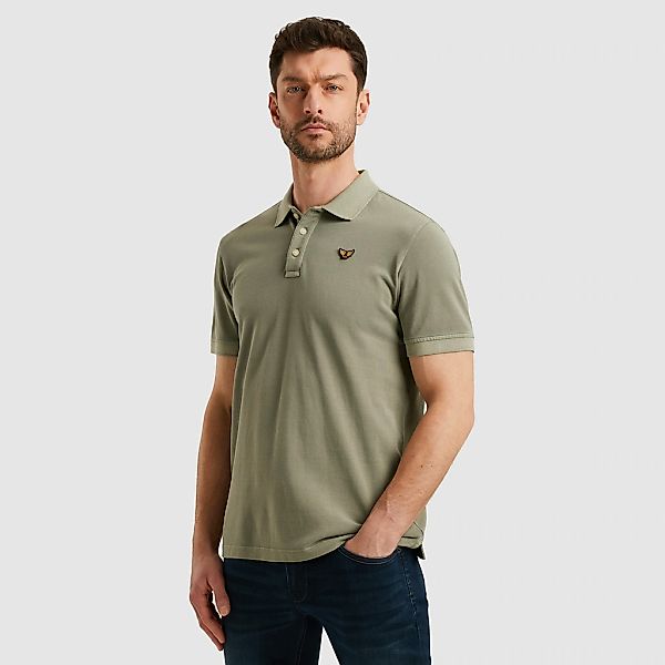 PME LEGEND Poloshirt "Short sleeve polo garment dyed pique" mit Logo Sticke günstig online kaufen