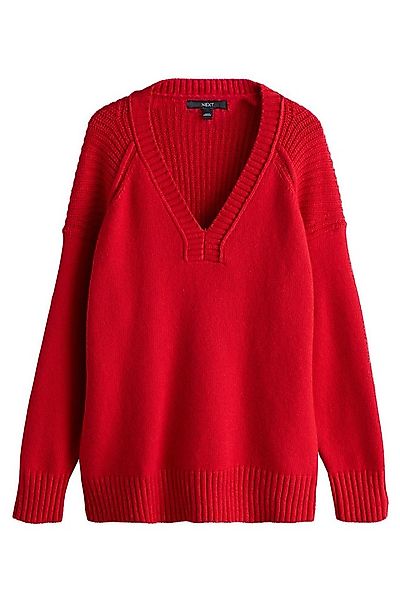 Next V-Ausschnitt-Pullover Längerer Pullover mit V-Ausschnitt (1-tlg) günstig online kaufen
