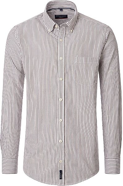 Casa Moda Freizeithemd Streifen Braun - Größe L günstig online kaufen