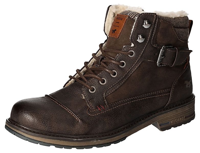 Mustang Shoes Winterboots, Blockabsatz, Winterstiefelette, Schnürboots günstig online kaufen