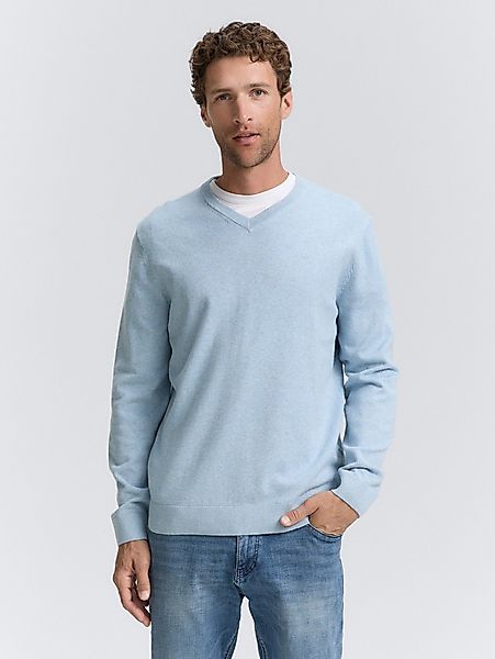 TOM TAILOR V-Ausschnitt-Pullover, mit kleiner Logo-Stickerei günstig online kaufen