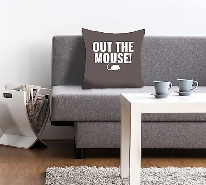 queence Dekokissen »OUT THE MOUSE!«, Kissenhülle ohne Füllung, 1 Stück günstig online kaufen