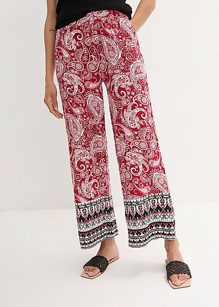 bonprix Palazzohose mit Allover-Print und Gummizug günstig online kaufen
