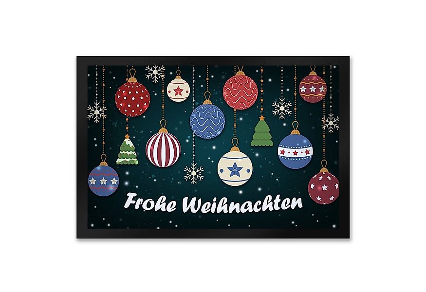 speecheese Fußmatte Frohe Weihnachten Fußmatte XXL mit Christbaumkugeln Mot günstig online kaufen