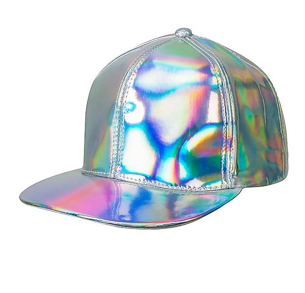 Boland Kostüm Baseball Cap Holo Silber, Schirmmütze mit holografisch schimm günstig online kaufen