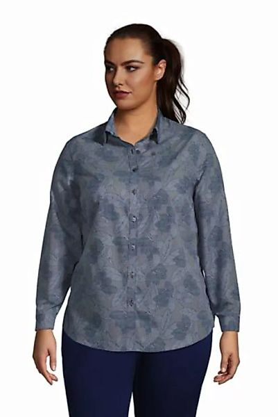 Gemusterte Supima Bügelfrei-Bluse, klassisch, in großen Größen, Damen, Größ günstig online kaufen