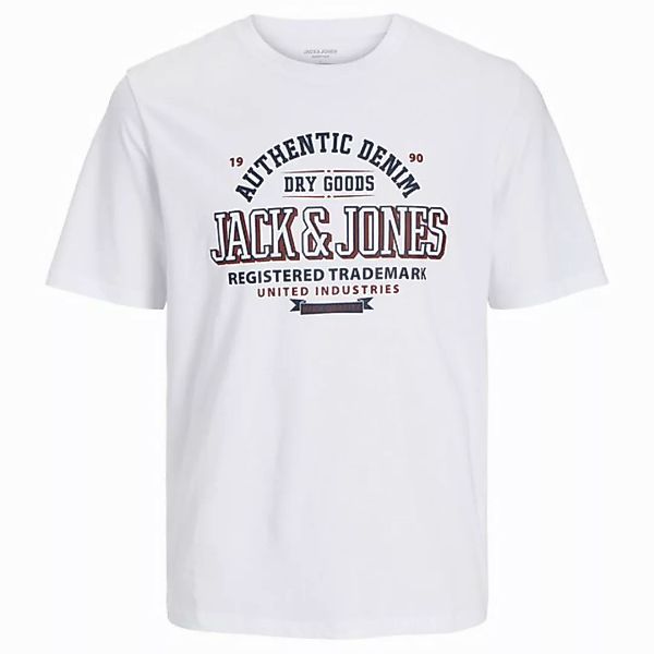 Jack & Jones Rundhalsshirt Jack&Jones Übergröße T-Shirt weiß Logoprint JJEL günstig online kaufen