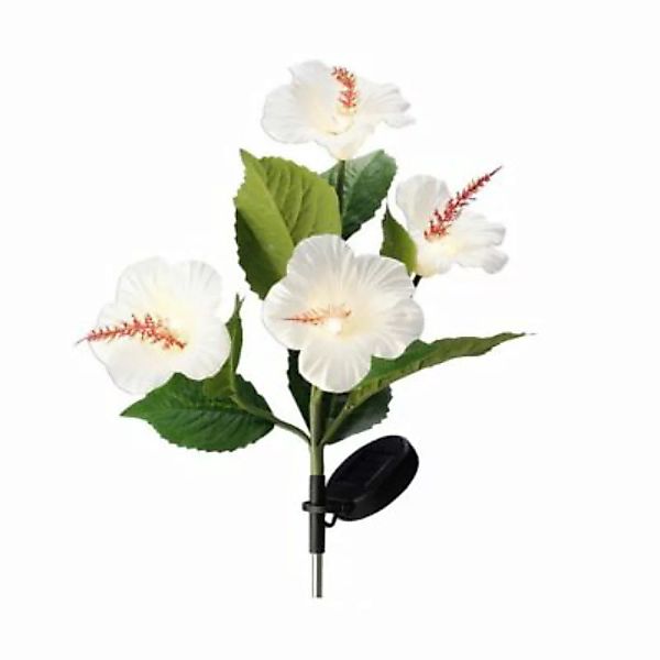 MARELIDA 2er Set LED Solar Gartenstecker Hibiskus Blume H: 73cm weiß günstig online kaufen