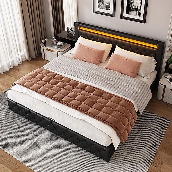 STILVORA Polsterbett Funktionsbett 140x200 mit Stauraum,Doppelbett günstig online kaufen
