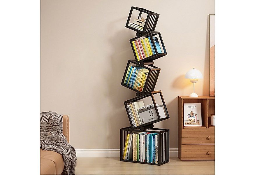 TWSOUL Bücherregal 5 Ebenen Standregal aus Metall 180x55cm Modernes Gitter- günstig online kaufen