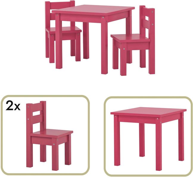 Hoppekids Kindersitzgruppe "MADS Kindersitzgruppe" Set, 1 Tisch, 2 Stühle, günstig online kaufen