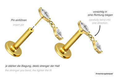PIERCINGLINE Piercing-Set Titan Labret mit Push günstig online kaufen