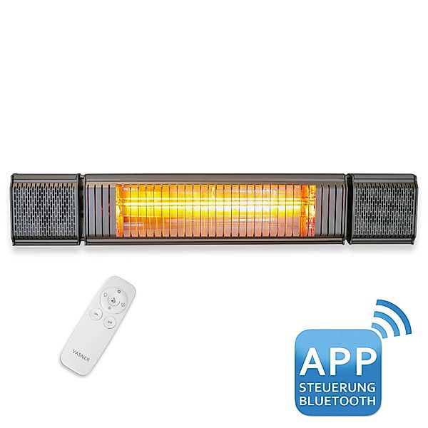 Vasner Heizstrahler "Bluetooth, grau, Appino BEATZZ" 2.000 W Wand / Decke m günstig online kaufen