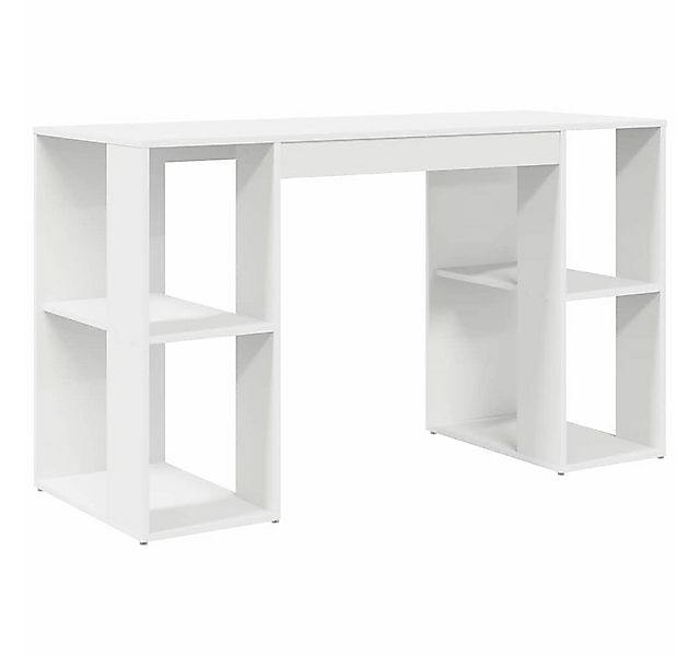vidaXL Schreibtisch Schreibtisch mit Regal Weiß 130 x 50,5 x 75 cm Holzwerk günstig online kaufen