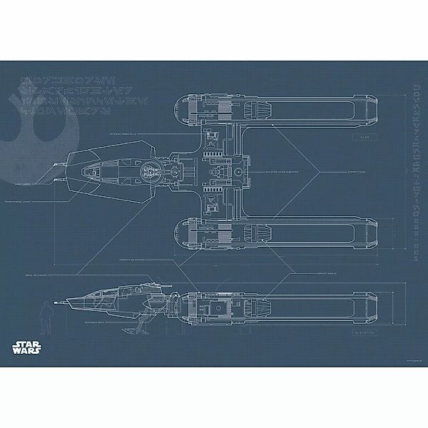 Komar Bild "Star Wars EP9 Blueprint Y-Wing", Star Wars, (1 St.), Wandbild z günstig online kaufen