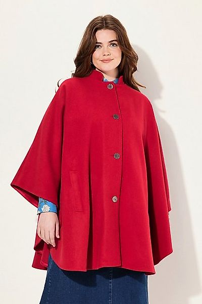 Ulla Popken Sommerjacke Cape Stehkragen Knopfleiste Langarm günstig online kaufen
