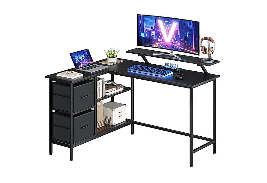 VASAGLE Eckschreibtisch Schreibtisch, L-Form, mit verstellbarer Ablage und günstig online kaufen