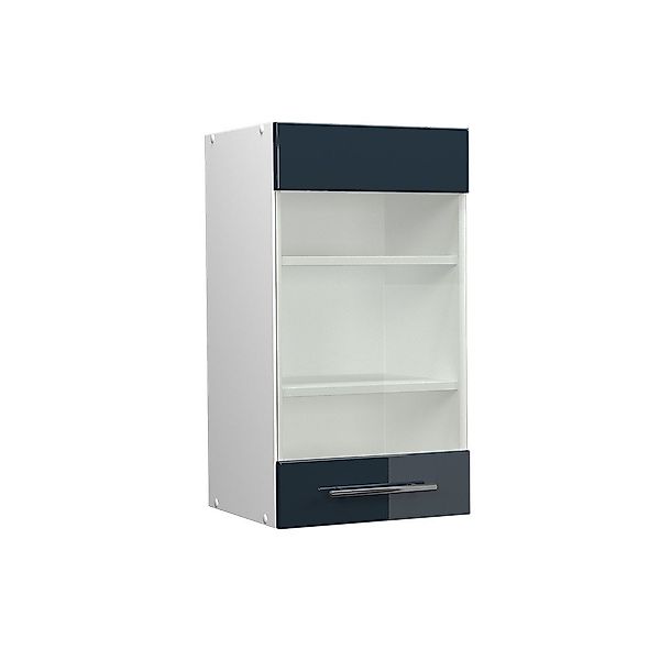 Vicco Glashängeschrank Fame-Line, Dunkelblau Hochglanz/Weiß, 40 günstig online kaufen