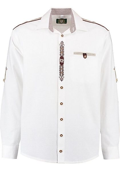 OS Trachten Trachtenhemd TH-0214 Stickerei Krempelarm Kentkragen, Regular F günstig online kaufen