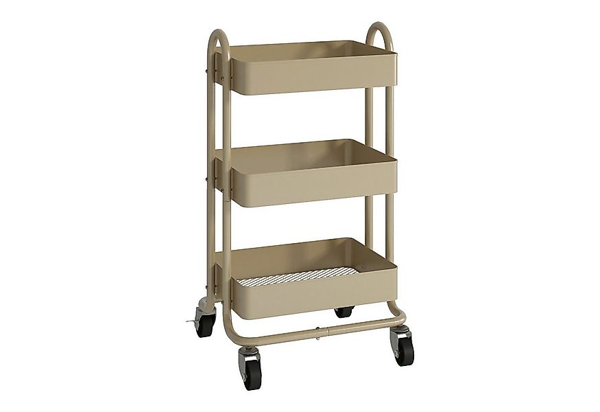en.casa Küchenwagen, »Pyhäntä« Stahl mit 3 Ebenen Kamelfarben günstig online kaufen