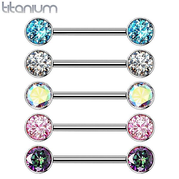 Taffstyle Intimpiercing Intim Titan Brustwarzenpiercing Kristall Clear 1,6m günstig online kaufen
