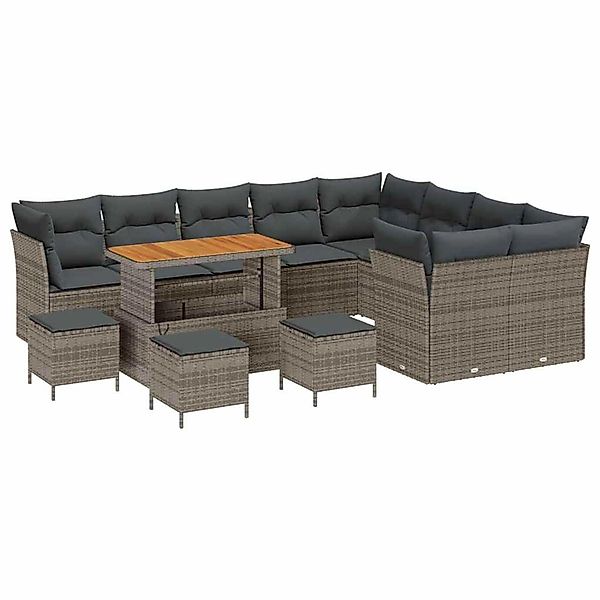 vidaXL Garten-Sofa-Set 13-Tlg Grau Poly Rattan 3361533 günstig online kaufen