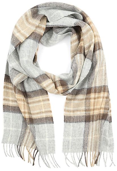 Geeigneter Herrenschal Kariert Merino Beige Grau - günstig online kaufen
