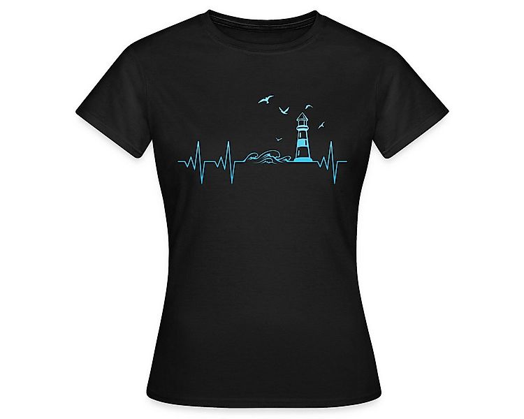 Spreadshirt T-Shirt Küste Meer Leuchtturm Herschlag EKG Moin Frauen T-Shirt günstig online kaufen