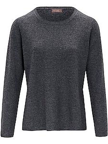 Rundhals-Pullover aus Schurwolle und Kaschmir Peter Hahn grau günstig online kaufen