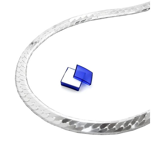 unbespielt Silberkette Halskette 3 mm Panzerkette flach 925 Silber 42 cm in günstig online kaufen