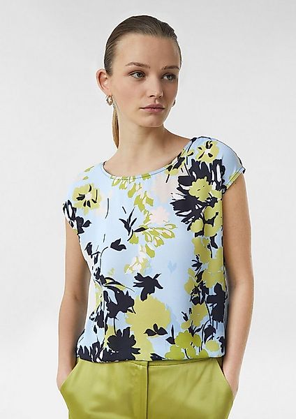 comma Kurzarmshirt T-Shirt Blusenshirt im Fabricmix günstig online kaufen