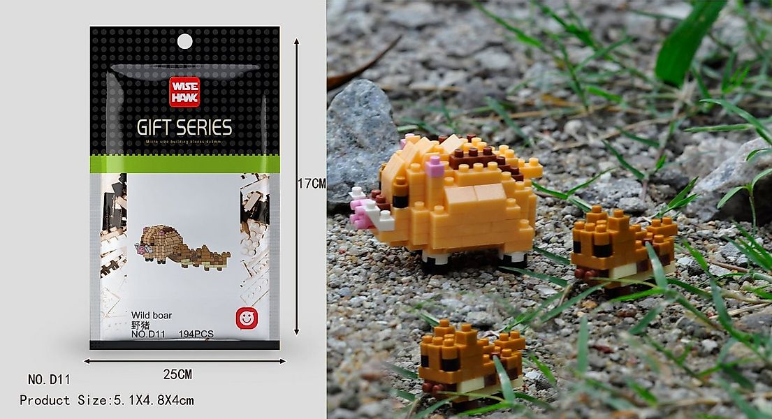 Tinisu Wildschwein Figur Bausteine Modell LNO Micro-Bricks Konstruktions-Sp günstig online kaufen